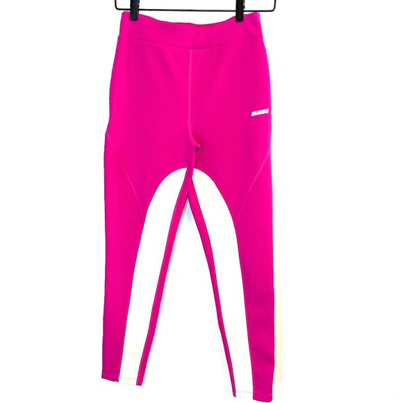 Guess | "Agnes" Color-Block High Rise Active Leggings Fluo Fuchsia | Size Medium - Picture 3 of 12